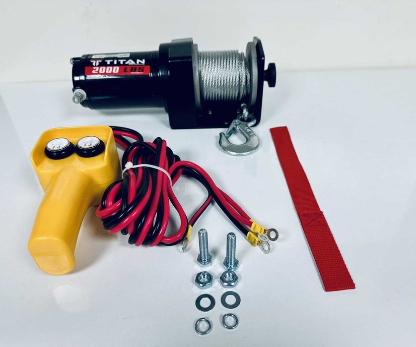 Лебедка 2000 lbs ,907 кг,12V,електрическа-дистанционно, въже 6 м/ 4 мм