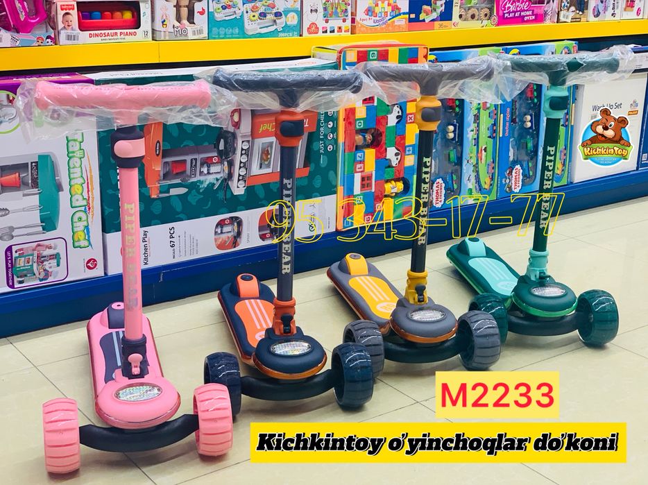 Samakat Сaмокт Bolalar samokati sveti yonadi ovozi chiqadi