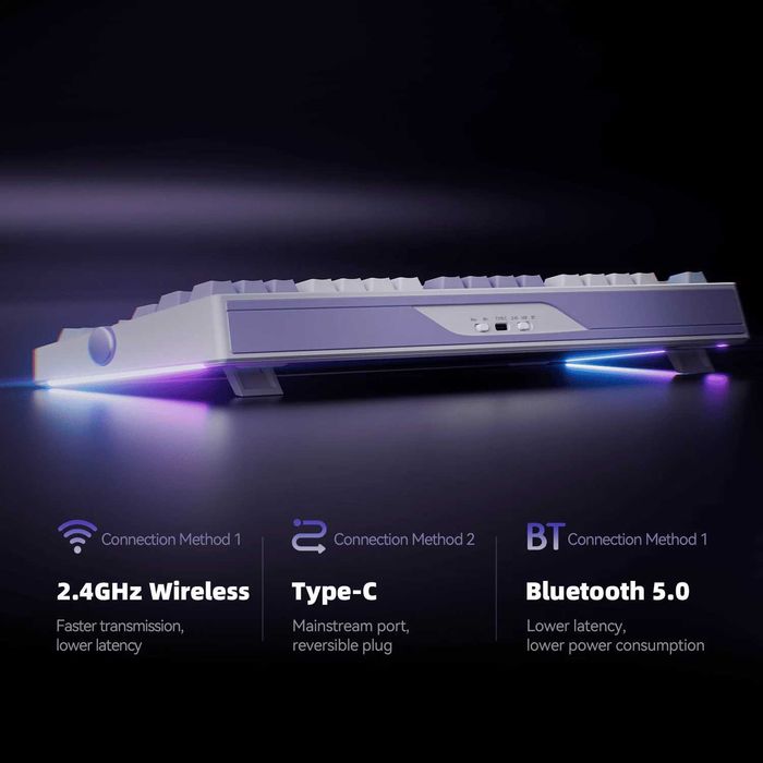 Механическая клавиатура VGN V87 V2 RGB Wireless 2.4G TKL Hot Swap