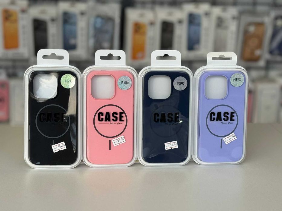 Husă silicon cu MagSafe, folie, cablu, încărcător iPhone 16 Pro