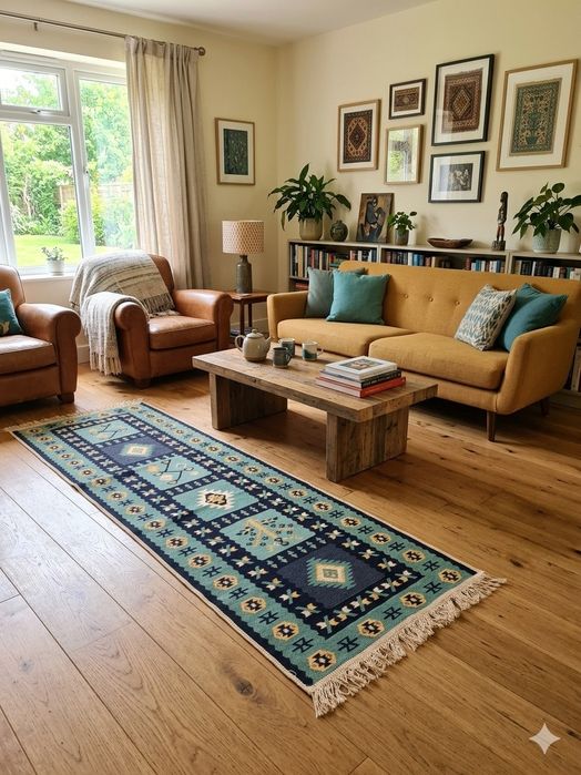 Covor Kilim, model tradițional 80cm / 300cm