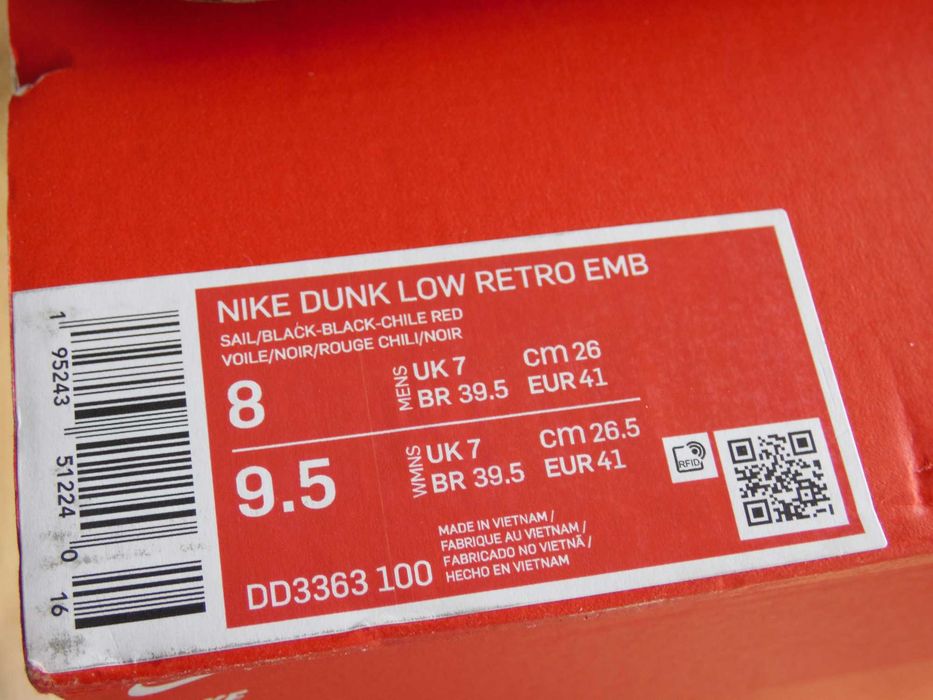 Nike Dunk Low x NBA EMB Chicago - 41 номер Оригинални!