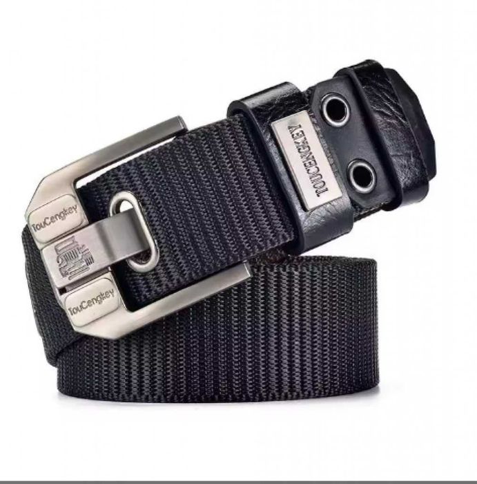 Мъжки колан от плат с метална сплав – дизайнерски, здрав и стилен