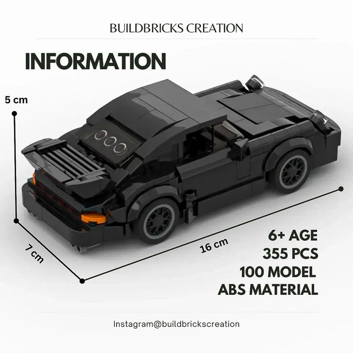 De vânzare set brick car Porsche, nou, sigilat. Set de 355 piese. Spee
