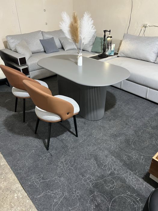 Стол гостиной крашеный серый 160*90