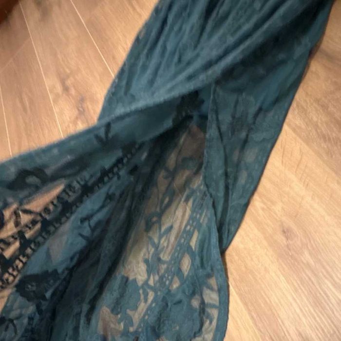 Rochie lungă dantelă verde smarald, mărimea L, superbă