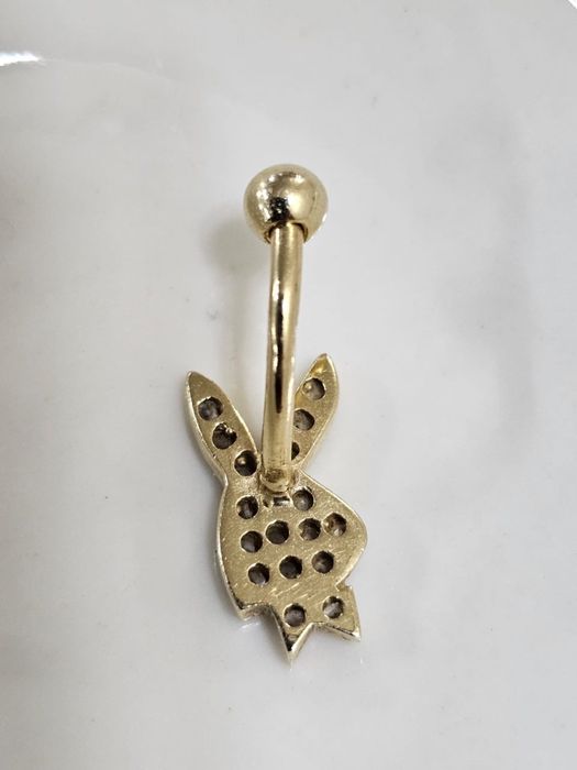 585 серьга золотая для пирсинга пупка