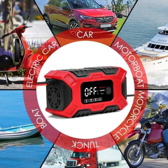 Автоматично Smart Импулсно Зарядно за Акумулатор 12V 6A
