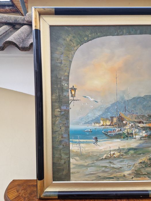 Уникална антикварна майсторска авторска картина масло платно