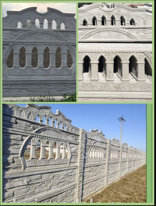 Garduri durabile din stalpi și placi prefabricate din beton armat.