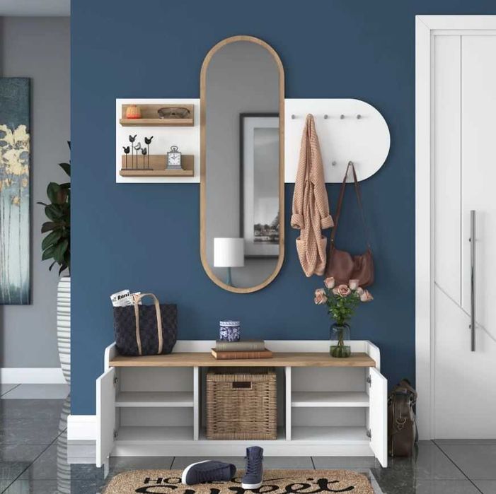 К-т за Антре, Шкаф за обувки и Закачалка с огледало Puzzle-home -ПРОМО