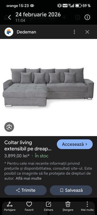 Coltar Canapea - Living -extensibil pe dreapta MM272 REC/BK BREIT-2F