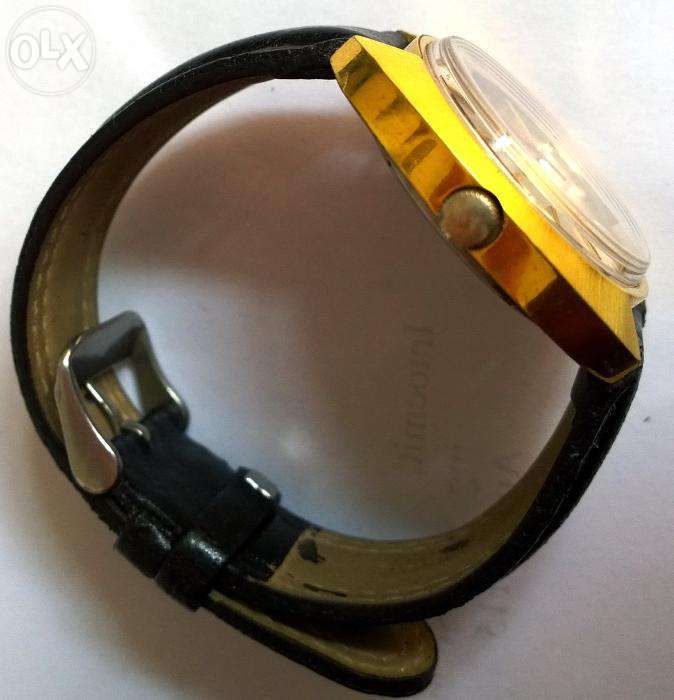 Ceas Lanco Autolube Astrolon Aur 10u cadran argintiu anii 1970 st.fb