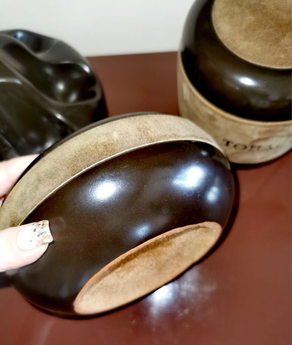 Италиански керамичен комплект за пушачи на лула 3 части рядка находка