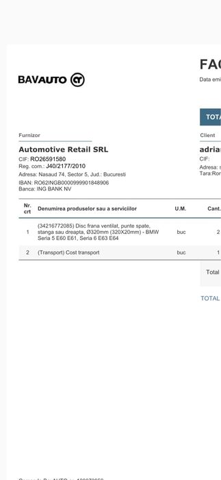 Discuri spate bmw 520 e60