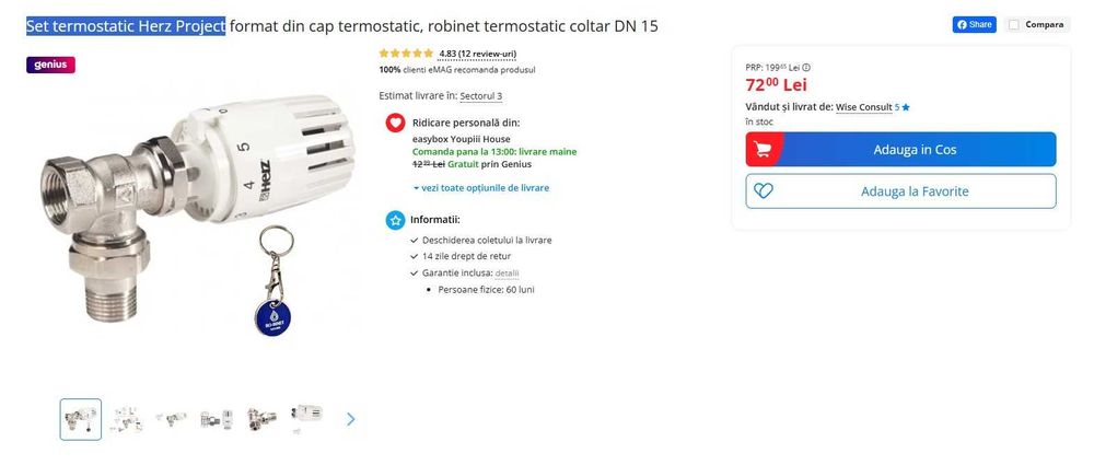 Set termostatic Herz Project