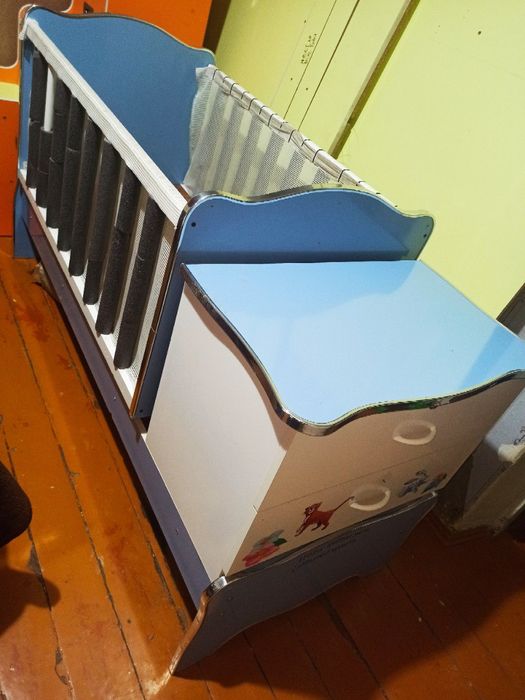 Детская кроватка трансформер люлька кровать беланчак + комод