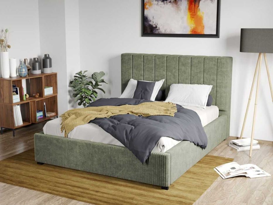 Pat Tapitat pentru saltea de 190 Adam Vernil Poso 47 rabatabil cu lada