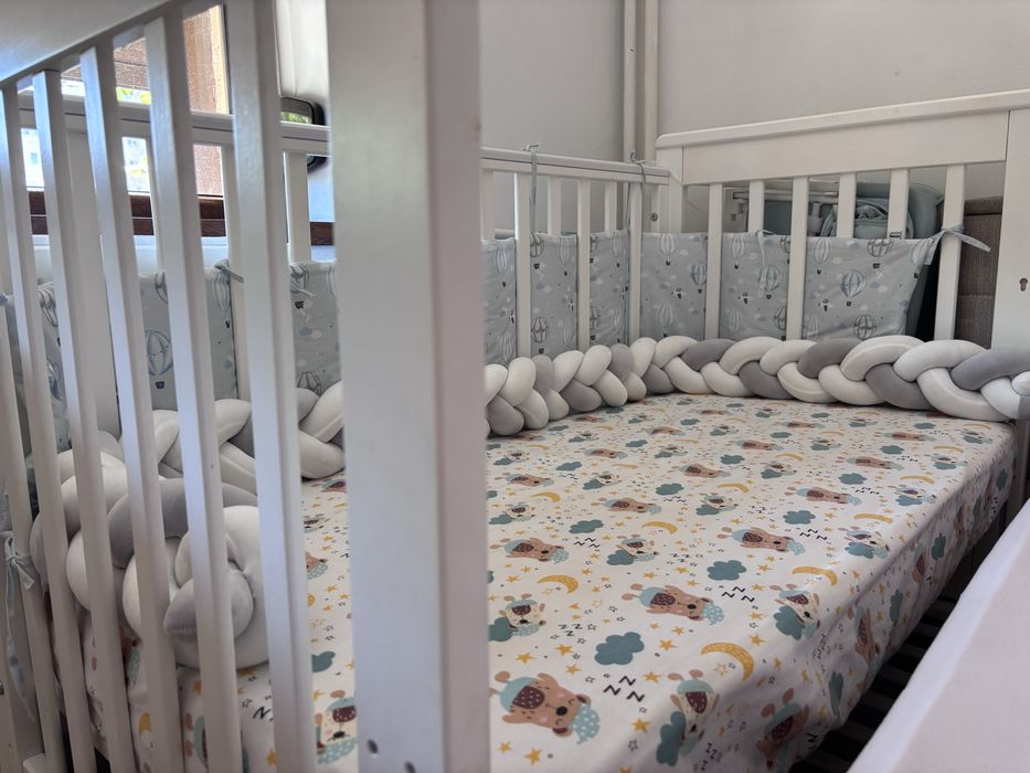Patut din lemn cu laterala culisanta co sleeping  co-sleeping