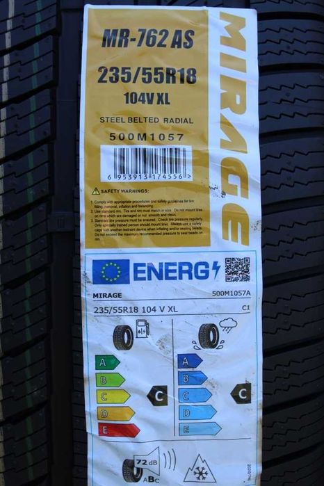 Anvelope noi 235/55R18 104V, XL, Mirage, All Season, DOT 2026
