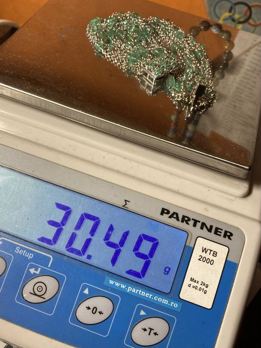 Bratara aur alb 18kt.cu smaralde si diamante