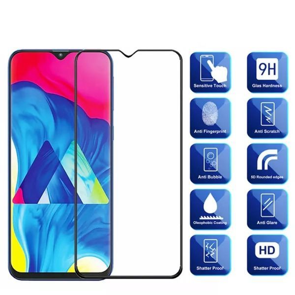 Samsung Galaxy A80 A70 A40 A10 / 5D ЦЯЛО ЛЕПИЛО Стъклен протектор