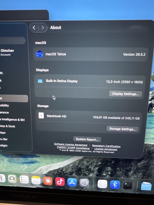 Macbook air M1 256gn 16gb ram