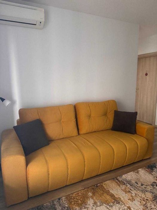 Canapea extensibila 3 locuri Alina - casa Eduard, galbena, noua