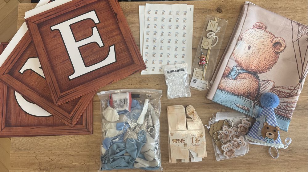 Украса нова за първи рожден ден 1 годинка мече