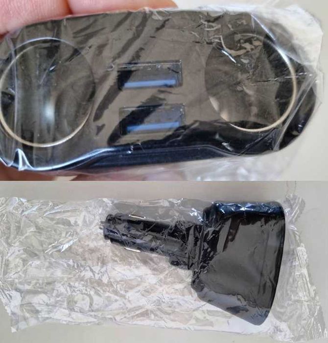 Adaptor bricheta auto, 2 in 1 Afisaj voltaj, 2 USB QC3.0. Nou ambalat!