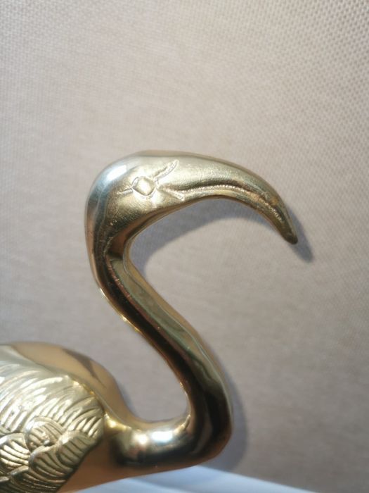 Фигура фламинго бронз скулптура от средата на века на Gilde Handwerk