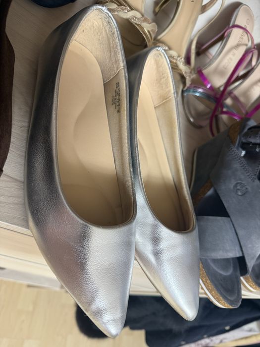 Balerini arginti piele 38
