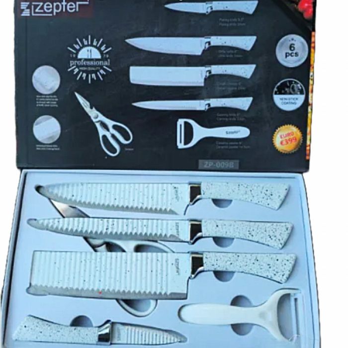 Комплект кухненски ножове от 6 части Zepter ZP-009B- бял,