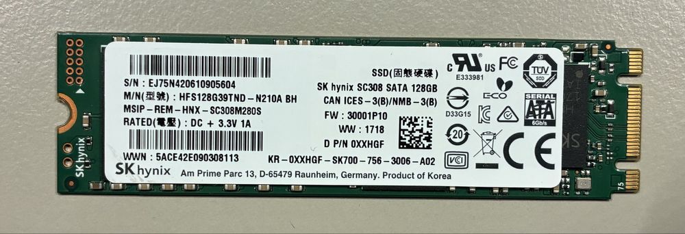SSD SK hynix SC308 M.2 2280 SATA 6GB/s 128GB MLC