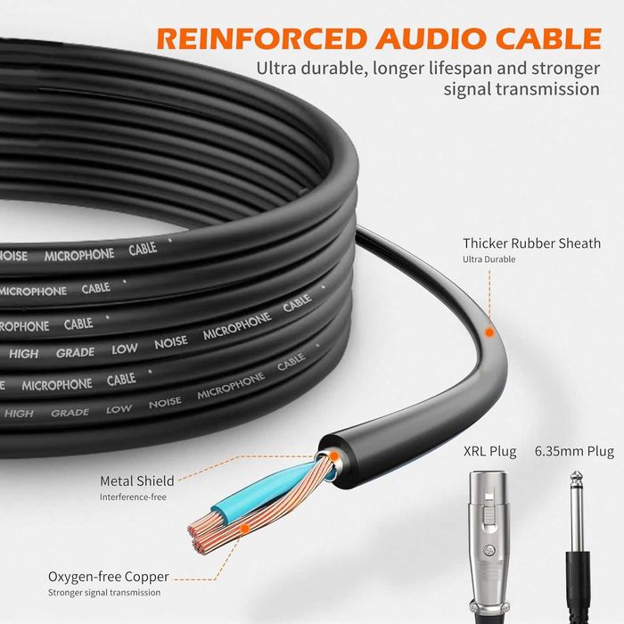 Професионален жичен динамичен микрофон Talomen, кардиоиден – L52 черен