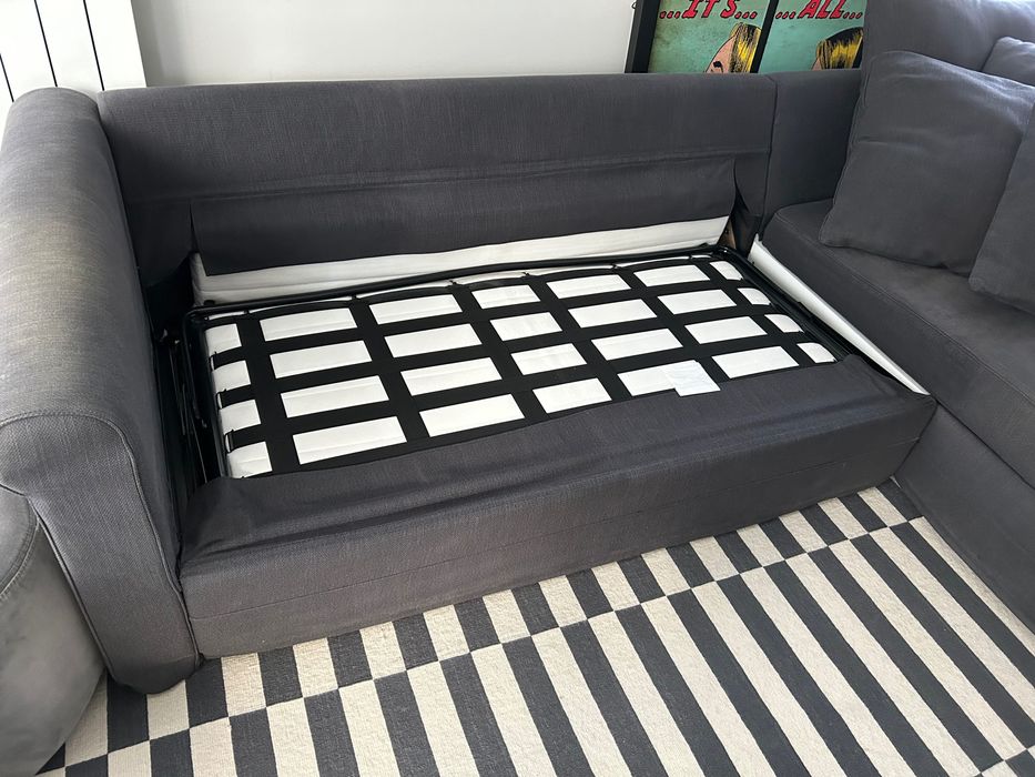 триместен диван, с лежанка и табуретка с ракла  IKEA GRONLID