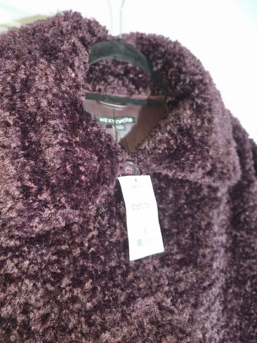 Berry Red - Haină Teddy cu blană sintetică