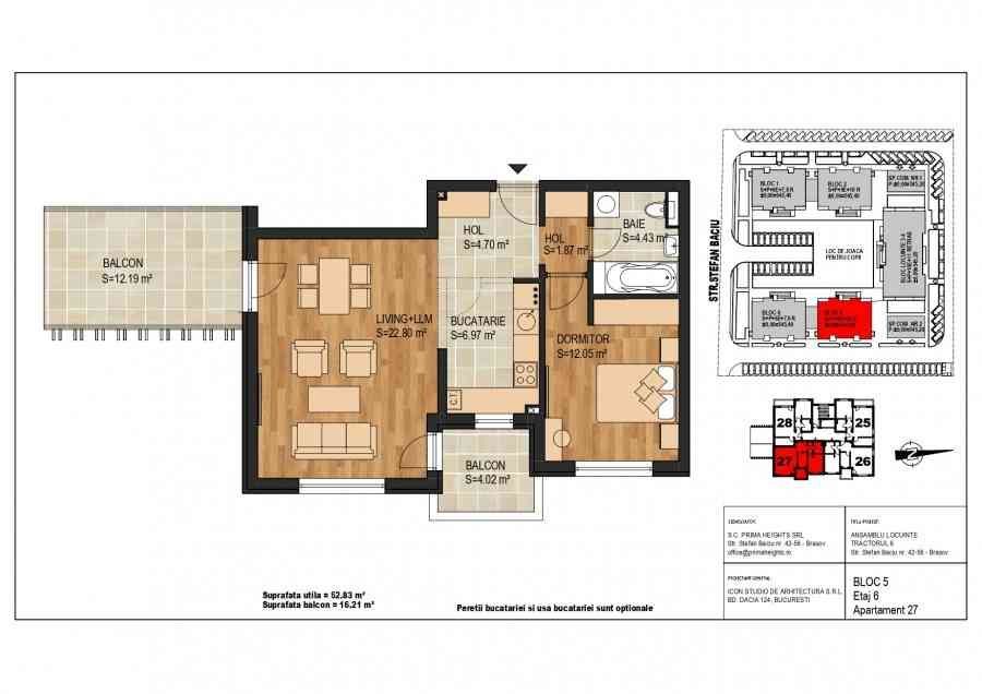 Apartament 2 camere , Tractorul , Top City , Brasov