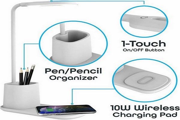 Бързо безжично зарядно с нощна лампа