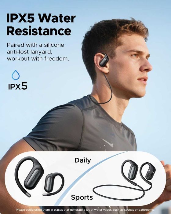 Bluetooth 6.0 слушалки Truefree DS1 Open-Ear – 40ч батерия, Смарт App
