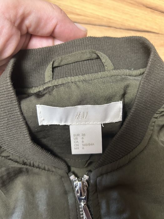 H&M Jachetă Bomber, Verde Kaki, 100% Poliester, Mărimea 6 (EUR 36)