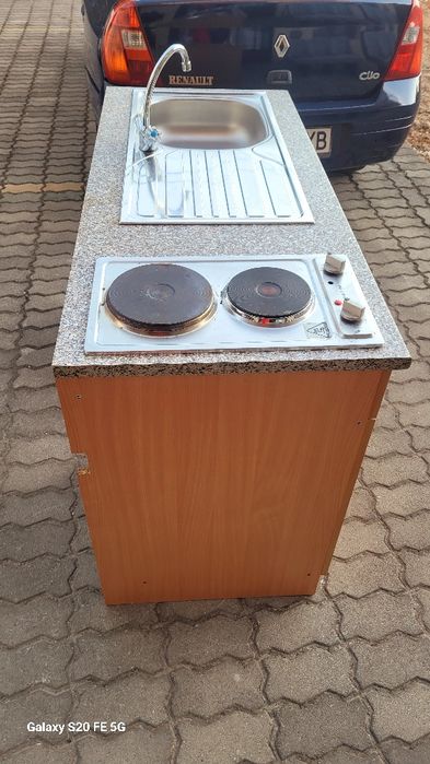 Кухненски шкаф с мивка и двоен котлон