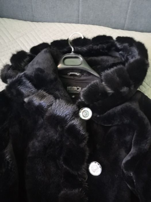 Шуба мутон с норкой
