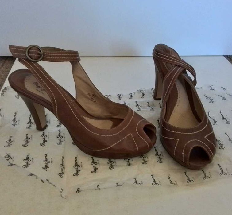 Pepe Jeans Оригинални сандали от естествена кожа, носени 1 път,40N