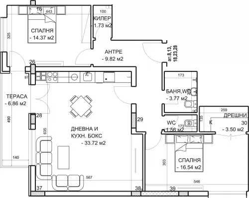 Продава се Тристаен апартамент в Пловдив, Младежки Хълм - 118 кв.м за 734 €/кв.м - Снимка #2