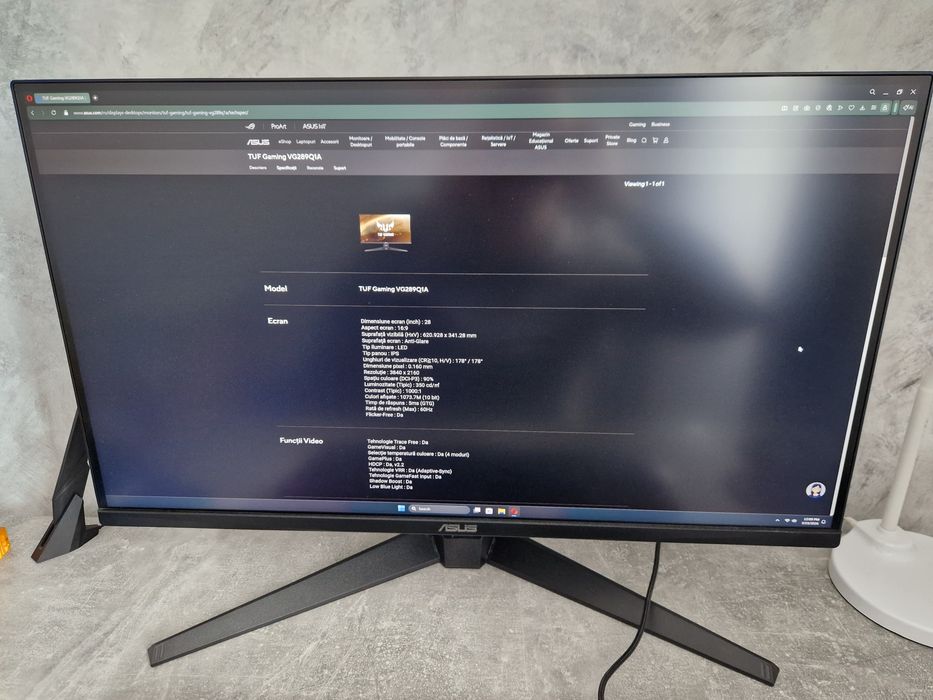 Monitor ASUS tuf gaming VG289Q1A 4k 28inch display port