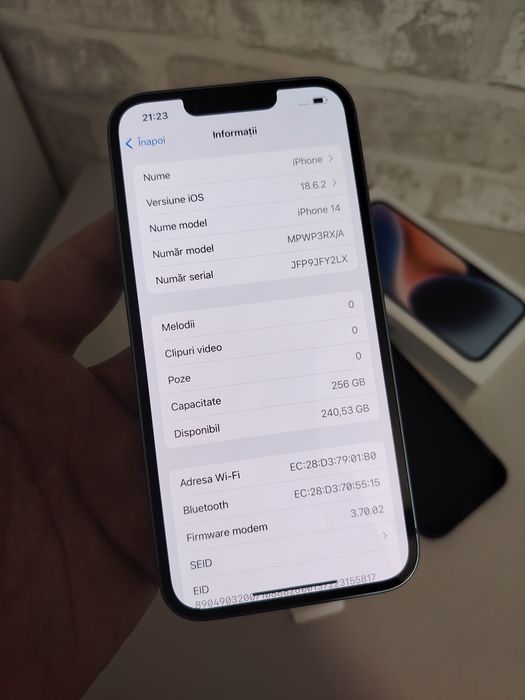 IPhone 14 256GB Display Original Albastru La cutie