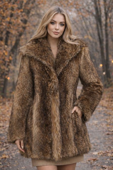 Дамско палто естествена кожа (лисица)