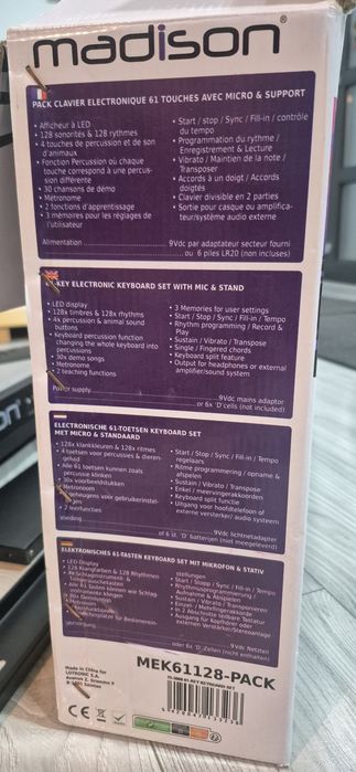 Orga electronica Madison MEK61128 cu Stativ Microfon si alimentator