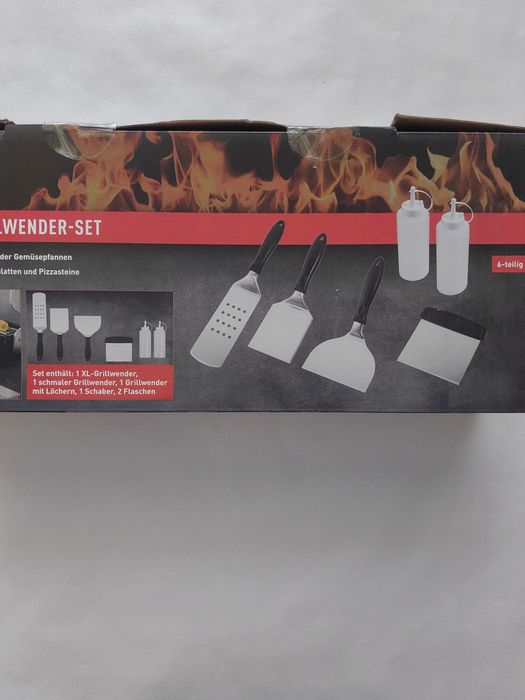 Spatule din otel inoxidabil pentru grătar Grill Meister